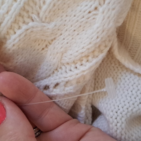 Motto  Cable Knit 1 Button Collared Ivory Sweater Cardigan. Size Medium NWOT - Picture 9 of 9